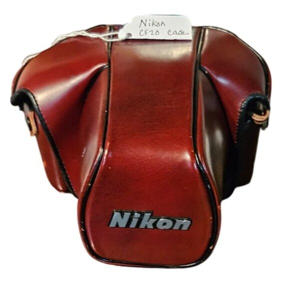 Nikon Vintage Camera Case CF20 In Burgundy Leather Photography 35mm Film - Picture 1 of 16